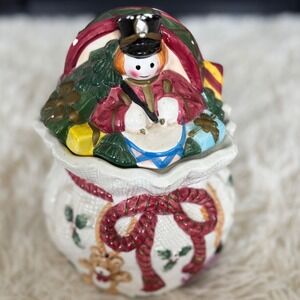 Vintage Incoray's Bazaars Ceramic Christmas Nutcracker Candy Dish‎ Jar Decor